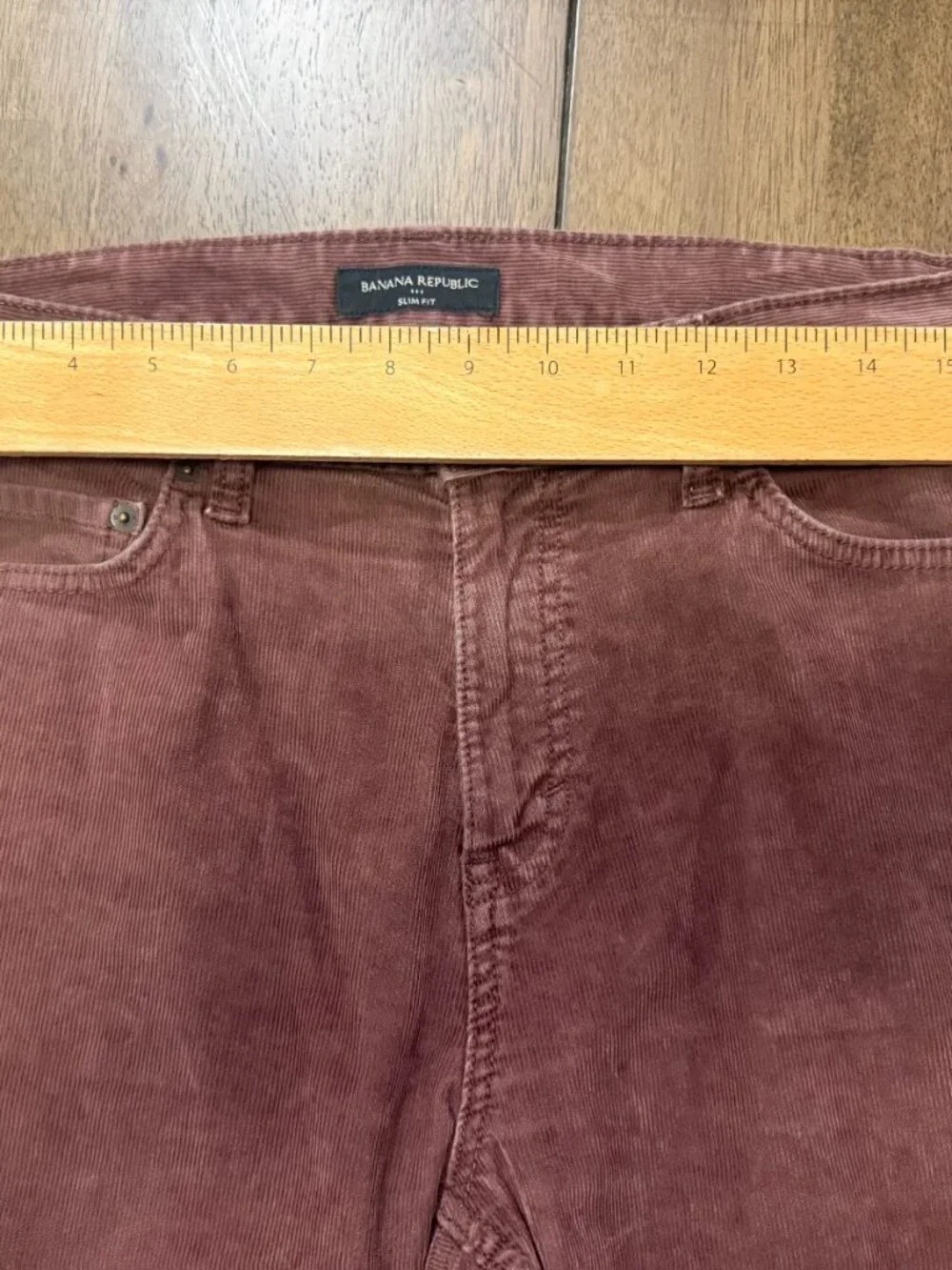 Banana Republic Maroon Corduroy Slim Fit Chino Pants Men's Sz 33x32